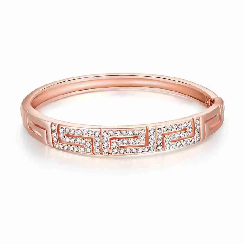 Trendy 18K Gold Plating Letter Shaped Inlay Crystal Men Bracelet S In Euros 1
