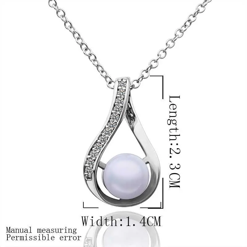 Trendy 18K Gold Plating Pendant Round Pear Maxi Necklace 1