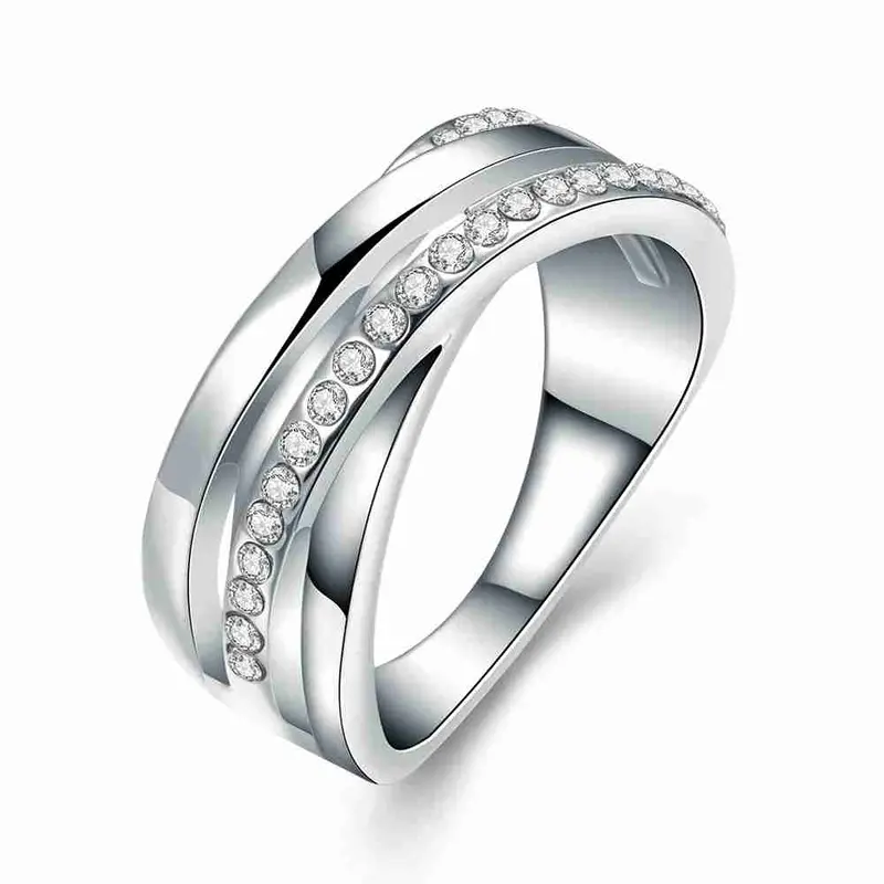 Trendy 18K Gold Plating Rings Inlaid Crystal Bridge Opal 1