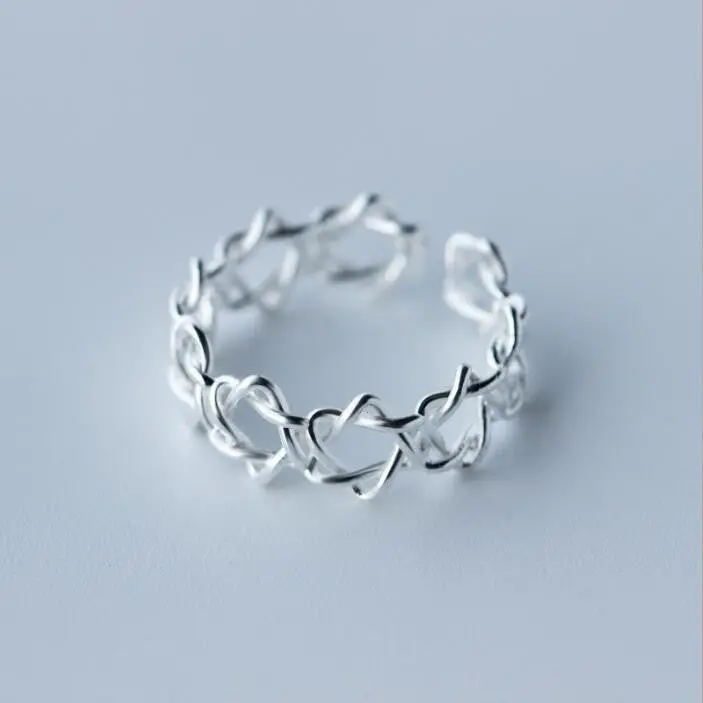Trendy 925 Sterling Silver Linked Star Rings Open Star Finger Ring Syjz018 1