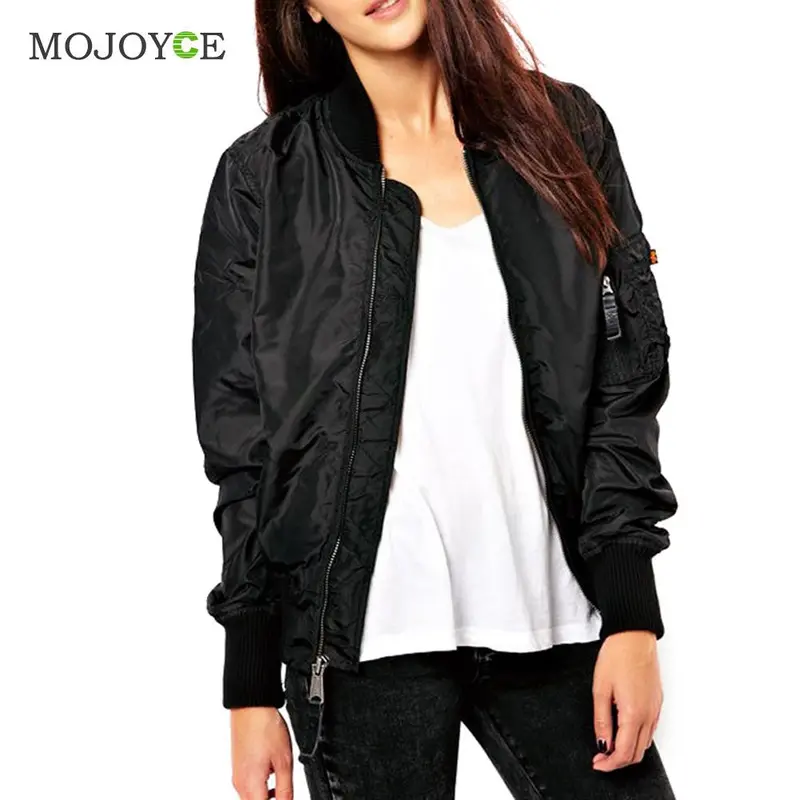 Trendy Bomber Jacket Classic Zip Up Biker Stylish Vintage Jacket Crop Coats Women Jacket Black Army Green Women Basic Coats 5