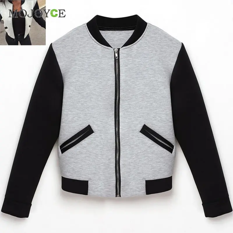 Trendy Bomber Jacket Womenl Coats Baseball Jacket College Casual Jacket Women Outwear Women Basic Coats 3