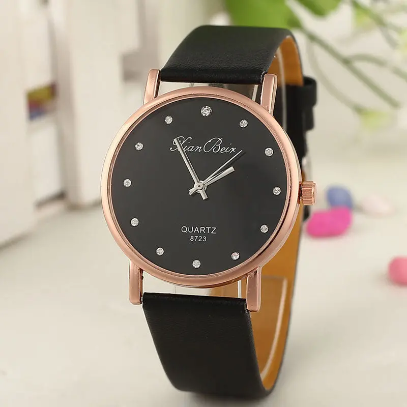 Trendy Classic Watches Women Round Dial Analog Dress Women Watches Quartz Watch With Crystal Bracelet Relogio Mujer 1