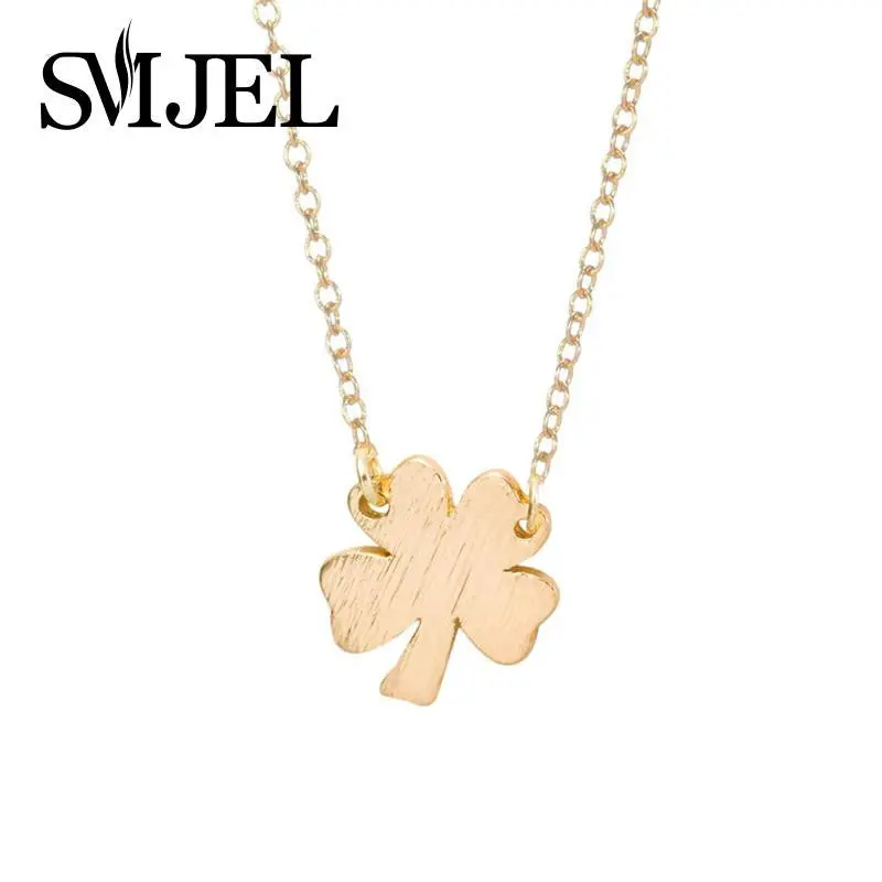 Trendy Gold Romantic Four-Leaf Clove Necklace Girlfriend Tiny Plant Necklace N088 1