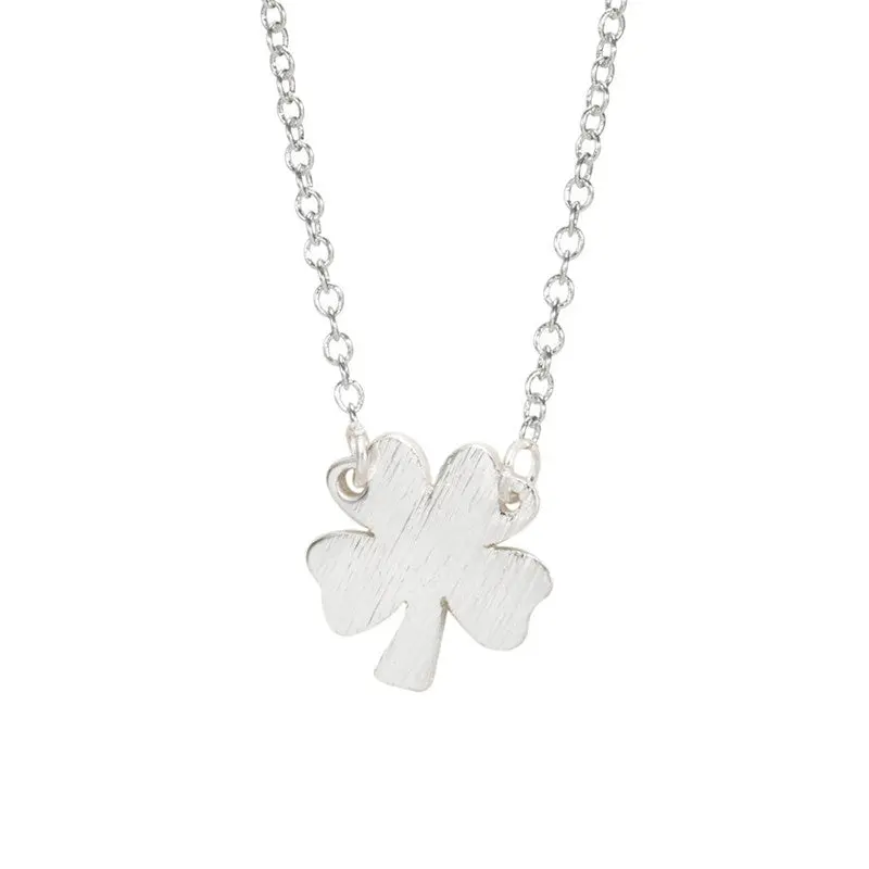 Trendy Gold Romantic Four-Leaf Clove Necklace Girlfriend Tiny Plant Necklace N088 2