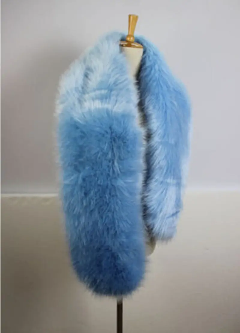 Trendy Hariy Shaggy Faux Fox Fur Warm Long Scarf Collar Women Faux Fur Collar Shawl Cap Scarves 16 Colors 3