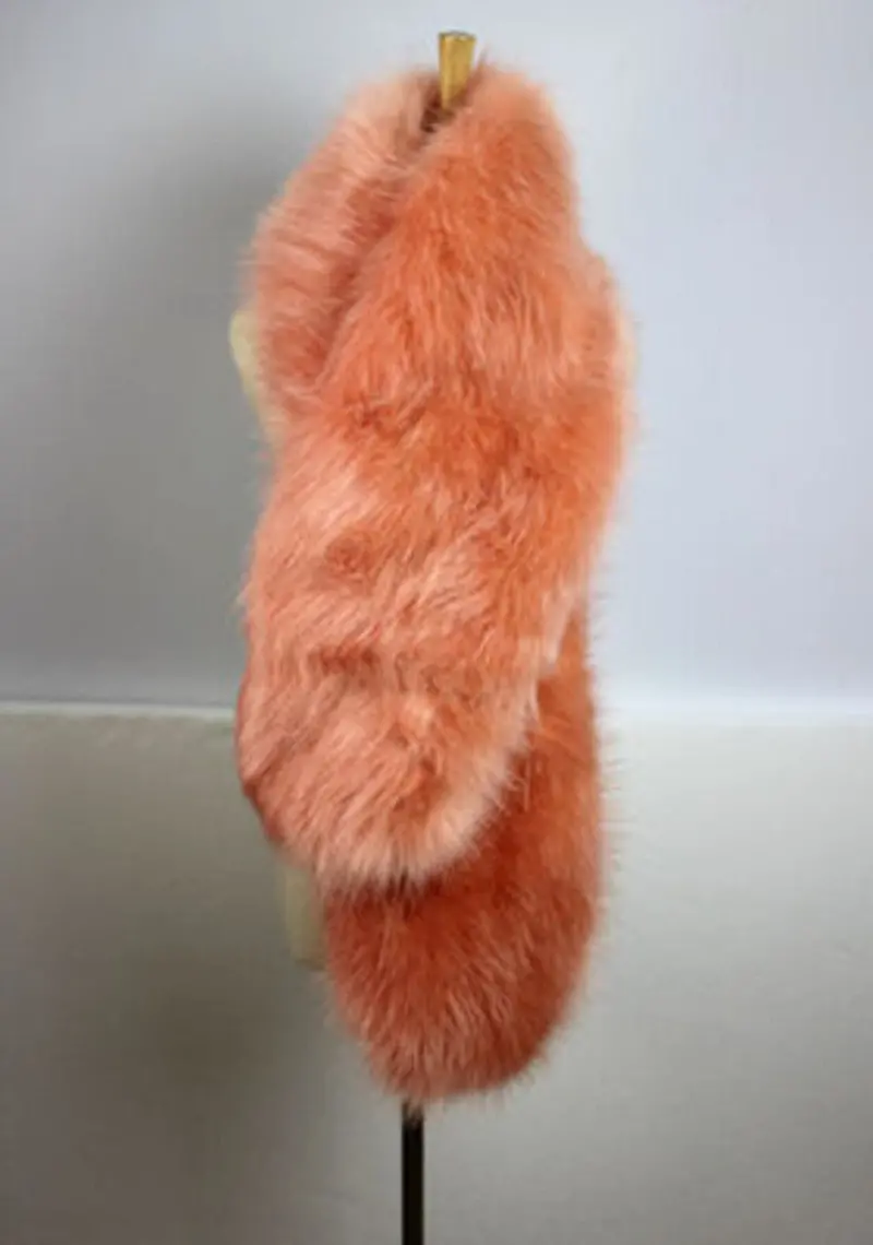 Trendy Hariy Shaggy Faux Fox Fur Warm Long Scarf Collar Women Faux Fur Collar Shawl Cap Scarves 16 Colors 5