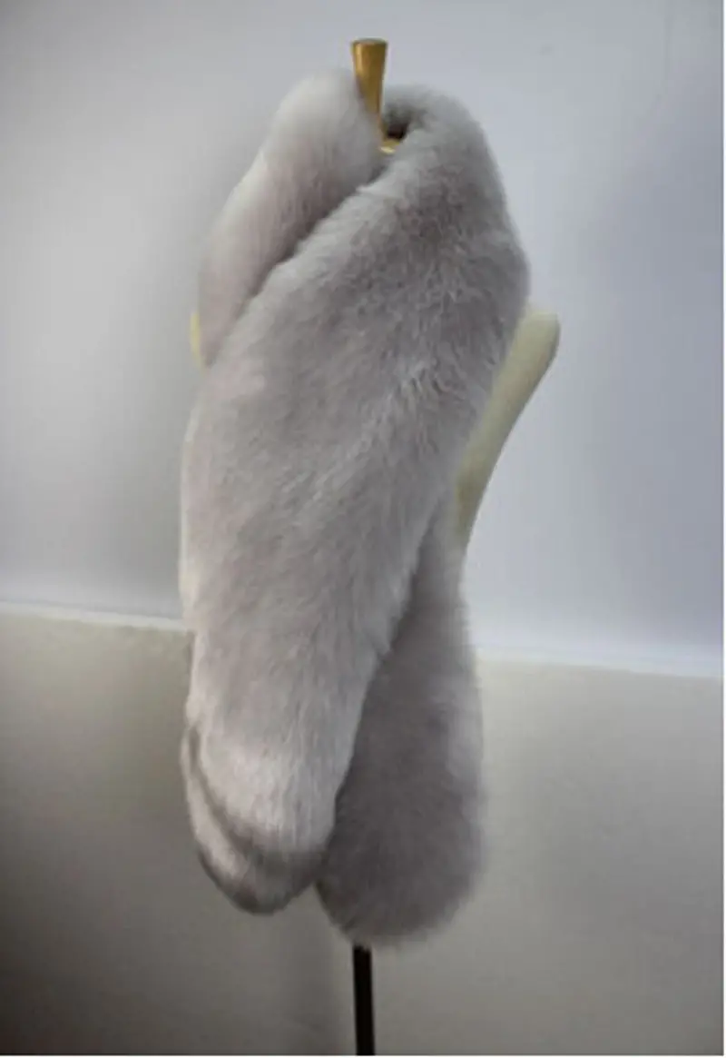 Trendy Hariy Shaggy Faux Fox Fur Warm Long Scarf Collar Women Faux Fur Collar Shawl Cap Scarves 16 Colors 9