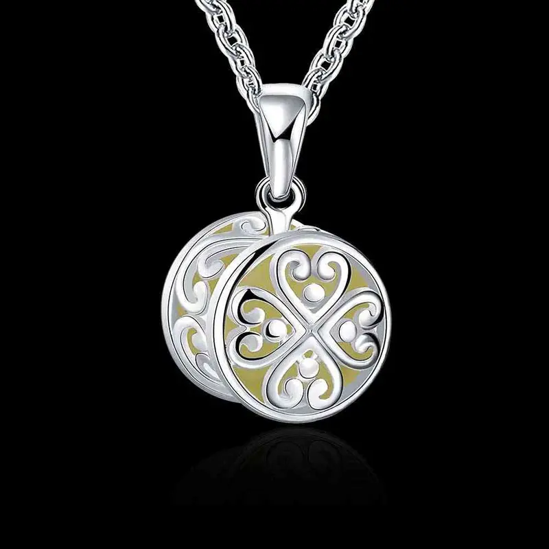 Trendy Nightlight Collares Necklaces & Pendants Hollow Round Flower Collier Jewerly Accessories Luyn 33 1
