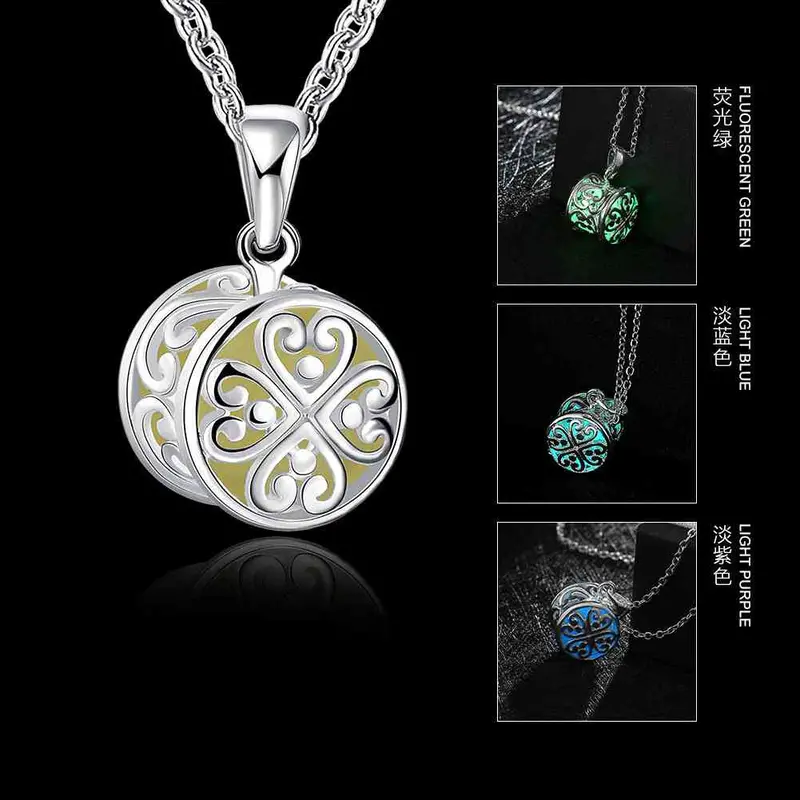 Trendy Nightlight Collares Necklaces & Pendants Hollow Round Flower Collier Jewerly Accessories Luyn 33 3
