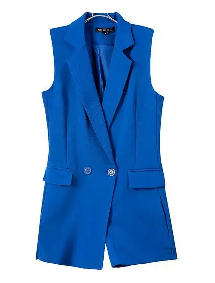 Trendy Notched Collar Pockets Brief Style Sleeveless Suit Blazer Short Jumpsuit Women's Retro Short Rompers Playsuits 1