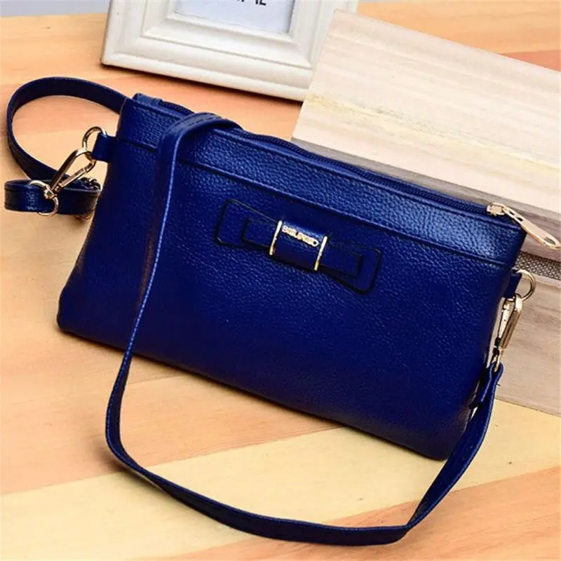 Trendy Party Women Bow Envelop Bag Leather Shoulder Bag Evening Messenger Bags Crossbody Hbag Clutch Purse Tote Women's Bols 2