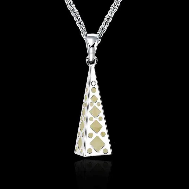 Trendy Pendant Glowing Necklaces & Pendants Pyramid Hollow Collier Personalized Luyn 38 1