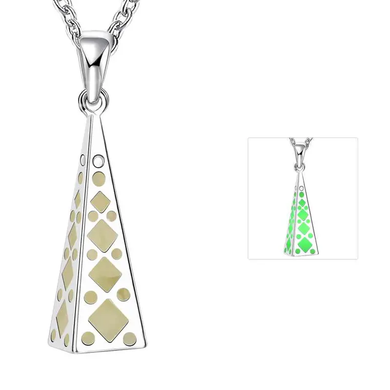 Trendy Pendant Glowing Necklaces & Pendants Pyramid Hollow Collier Personalized Luyn 38 2