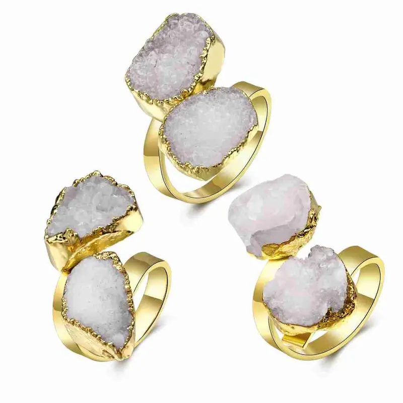 Trendy Quartz Crystal Rings For Men Crape Myrtle Flowers Bague Femme Bone283 2
