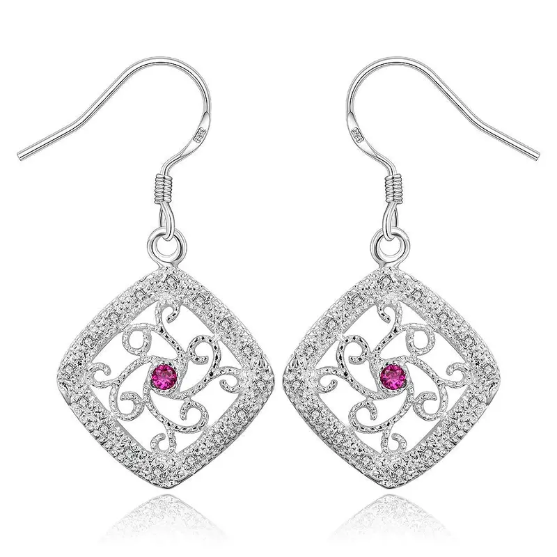 Trendy Silver Clip On Earrings Flower With Flower Drop Brincos De Festa Jewelry 248 2
