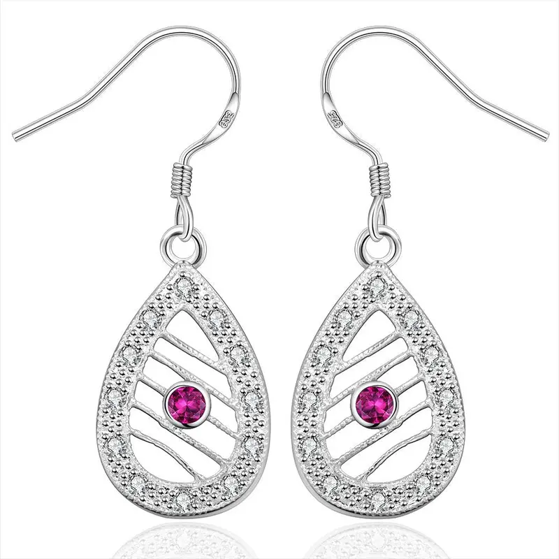 Trendy Silver Clip On Earrings Flower With Flower Drop Brincos De Festa Jewelry 248 4