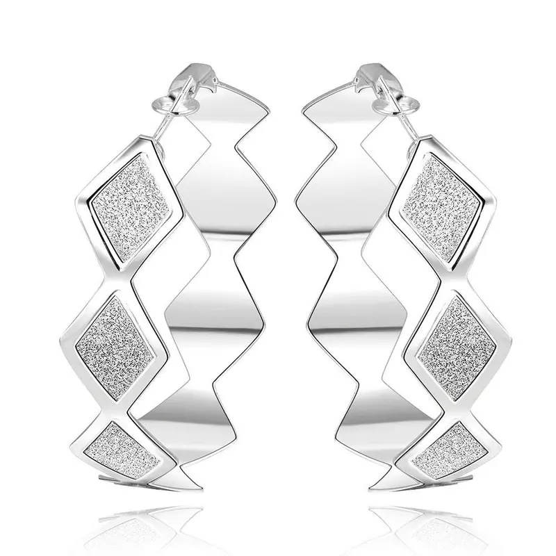 Trendy Silver Earing Style Hoop Kupe Jewelry European Style 2 2 1