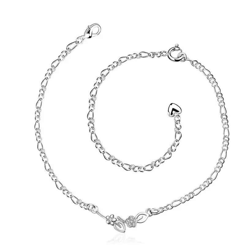 Trendy Silver Plated Anklet Front Line Foot Chain Horloge Hba  3 1