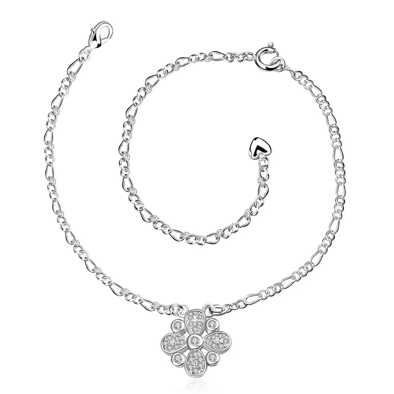 Trendy Silver Plated Anklet Front Line Foot Chain Horloge Hba 3 10