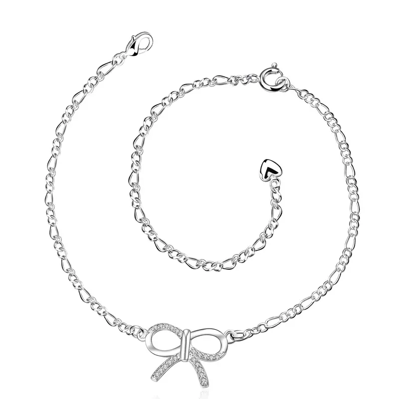 Trendy Silver Plated Anklet Front Line Foot Chain Horloge Hba 3 11