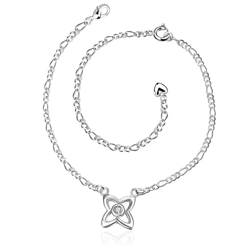 Trendy Silver Plated Anklet Front Line Foot Chain Horloge Hba 3 13