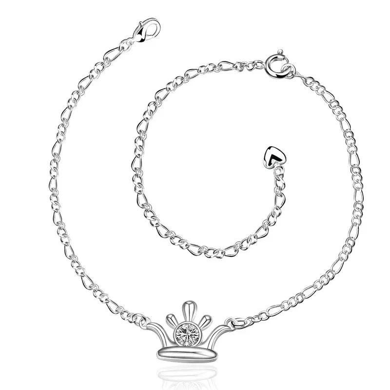Trendy Silver Plated Anklet Front Line Foot Chain Horloge Hba 3 16