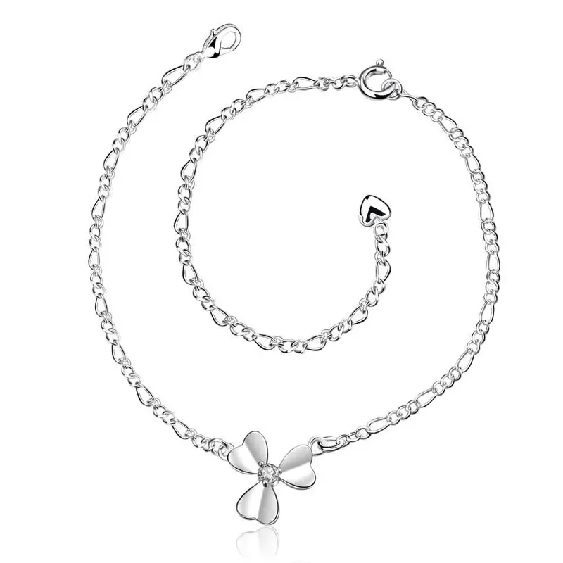 Trendy Silver Plated Anklet Front Line Foot Chain Horloge Hba 3 17