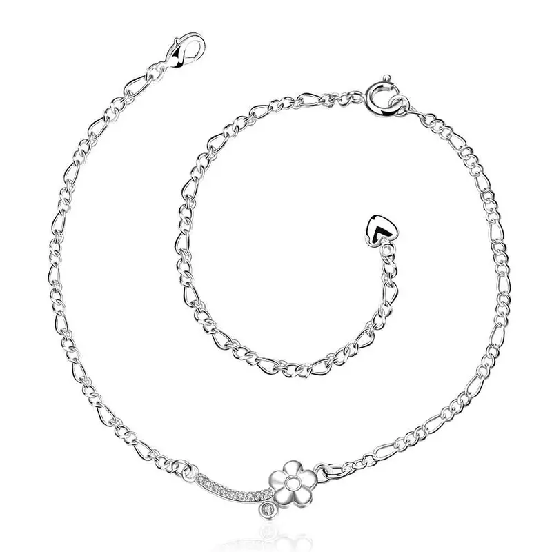 Trendy Silver Plated Anklet Front Line Foot Chain Horloge Hba 3 2