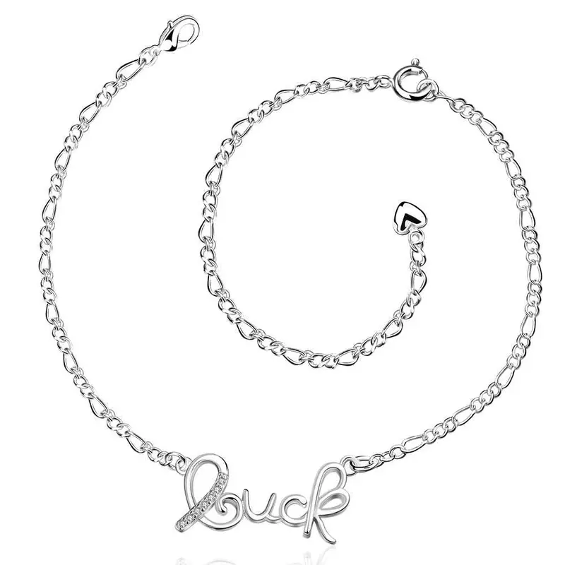 Trendy Silver Plated Anklet Front Line Foot Chain Horloge Hba 3 3