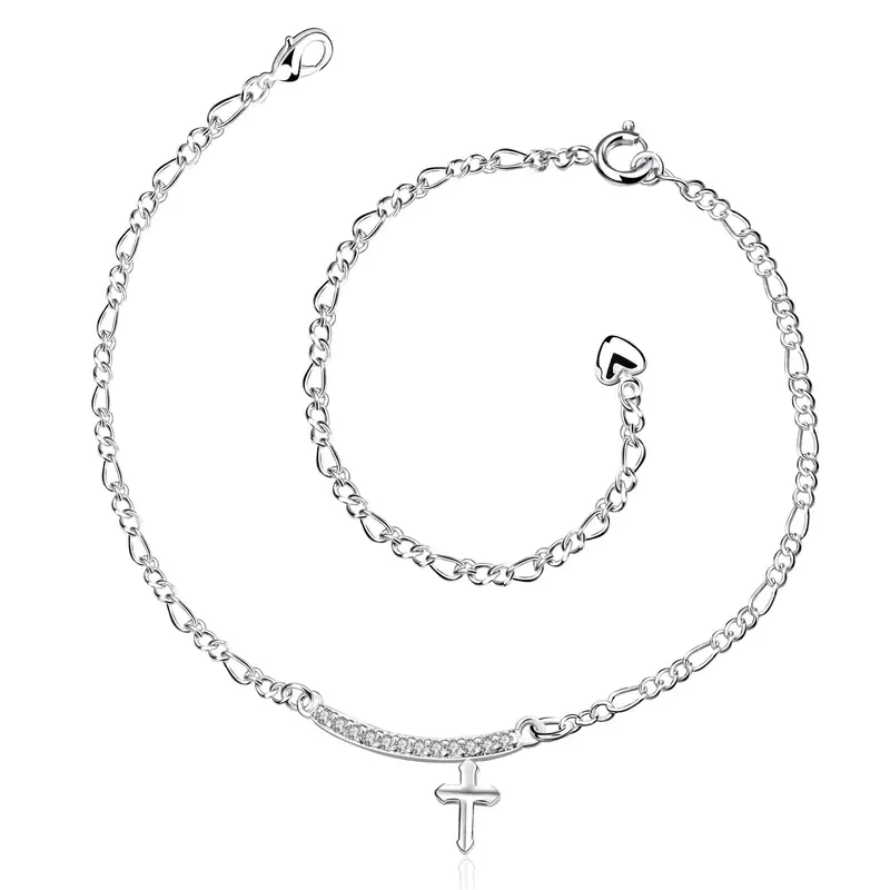 Trendy Silver Plated Anklet Front Line Foot Chain Horloge Hba 3 4