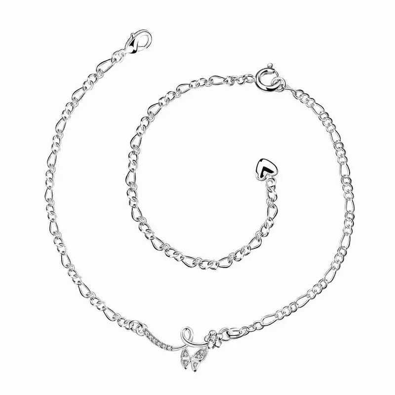 Trendy Silver Plated Anklet Front Line Foot Chain Horloge Hba 3 5