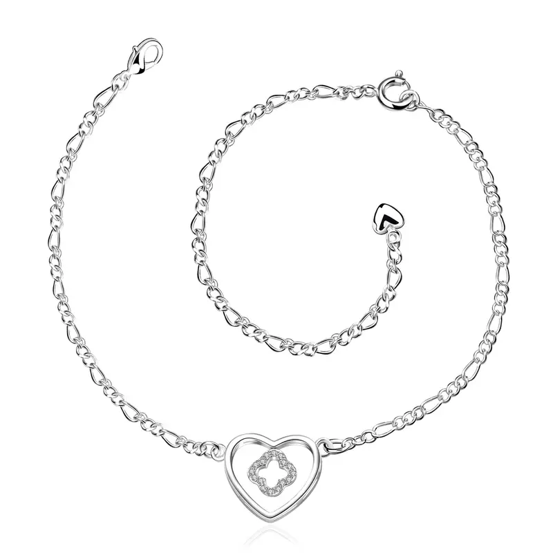 Trendy Silver Plated Anklet Front Line Foot Chain Horloge Hba 3 7