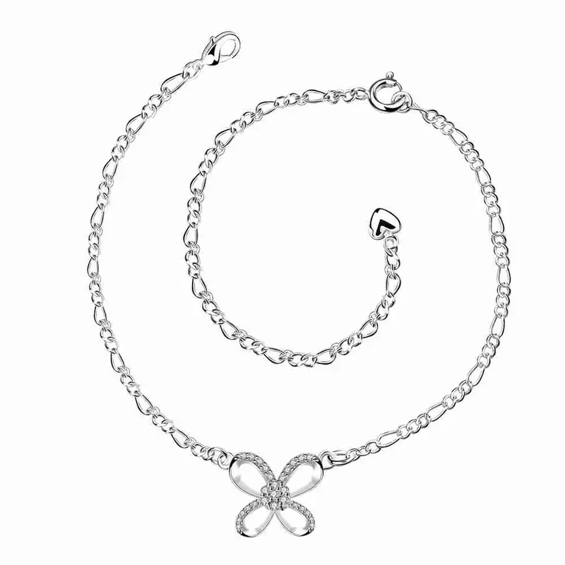 Trendy Silver Plated Anklet Front Line Foot Chain Horloge Hba 3 9