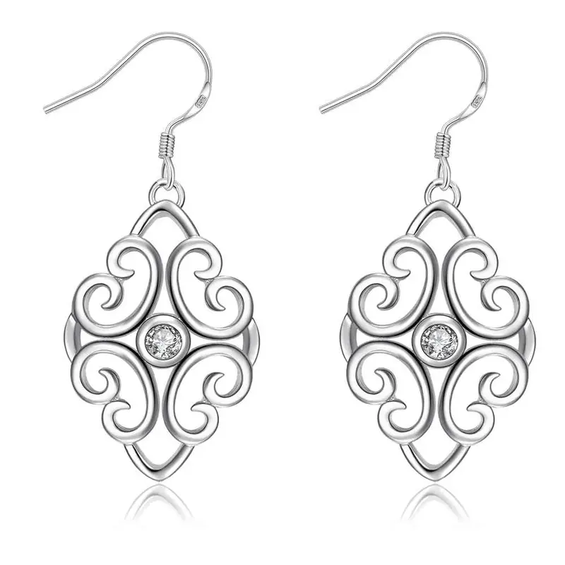 Trendy Silver Plated Earing Geometric Beans Drop Cufflinks Jewerly Accessories 1