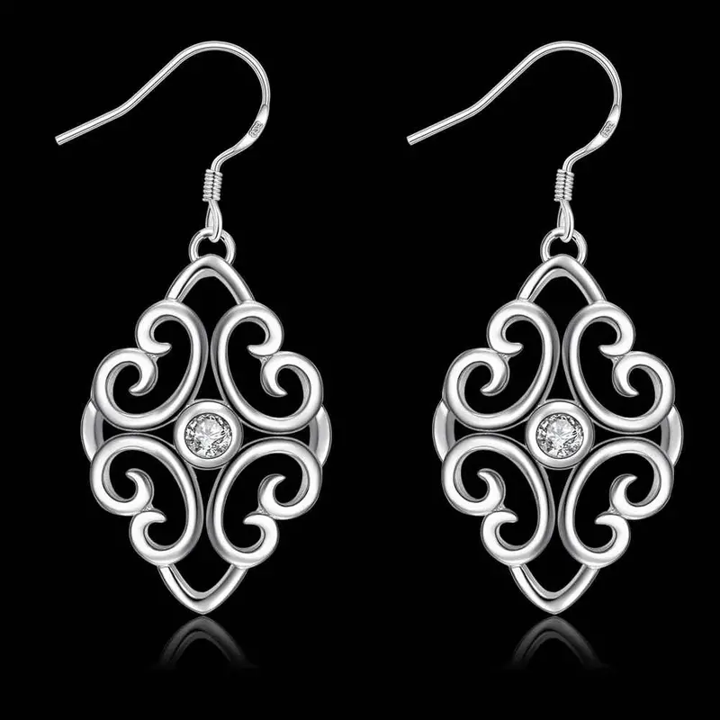 Trendy Silver Plated Earing Geometric Beans Drop Cufflinks Jewerly Accessories 2
