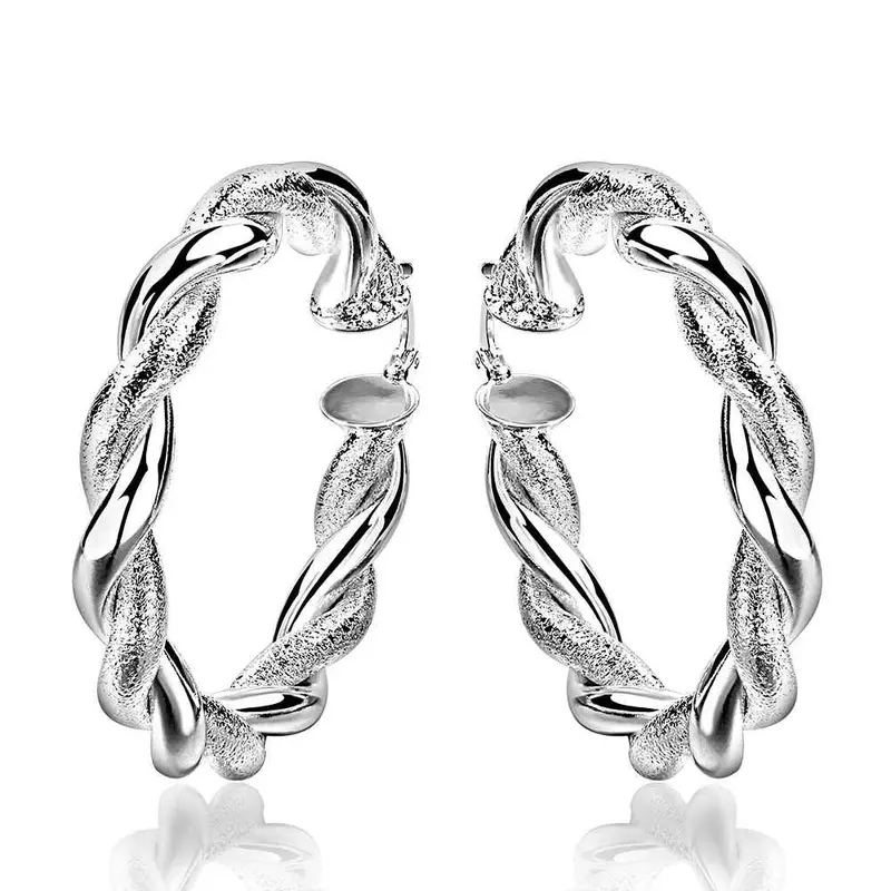 Trendy Silver Plated Earring Scales Hoop Brincos Jewerly Accessories 2 4