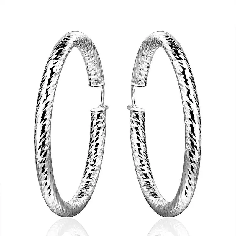Trendy Silver Plated Earring Scales Hoop Brincos Jewerly Accessories 2 5
