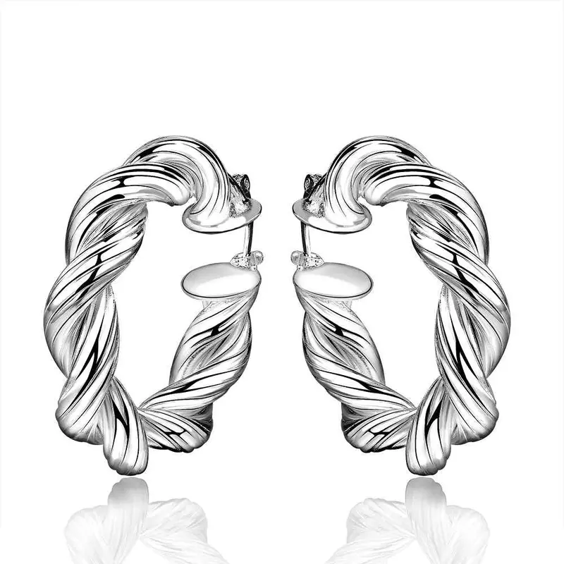 Trendy Silver Plated Earring Scales Hoop Brincos Jewerly Accessories 2 6