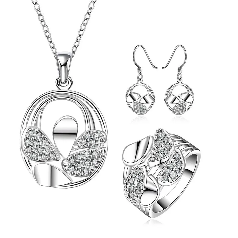 Trendy Silver Plated Jewelry Set Pin Flei E+R+N Sets Bone 28 1