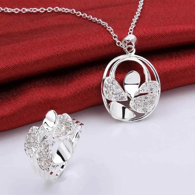 Trendy Silver Plated Jewelry Set Pin Flei E+R+N Sets Bone 28 2