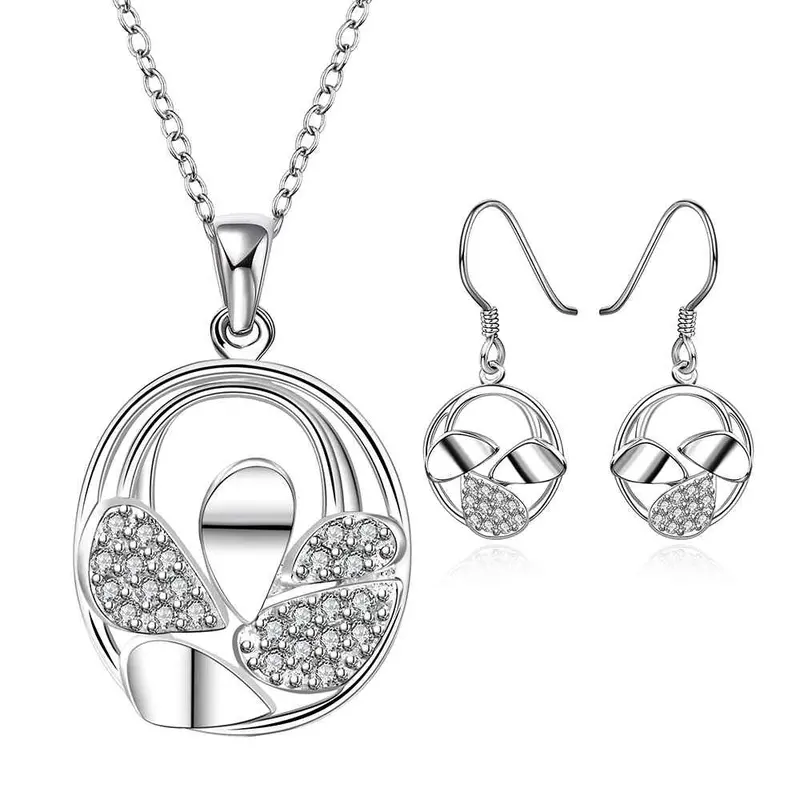 Trendy Silver Plated Jewelry Set Pin Flei E+R+N Sets Bone 28 3