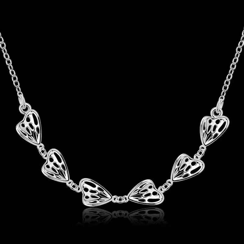 Trendy Silver Plated Necklace Men Connected To The Heart Corrente De Prata Masculina Joias 729 2
