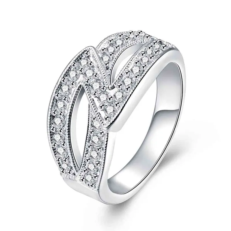 Trendy Silver Plated Wedding Rings 8 Characters Insets Ring Men Joyas 725 1