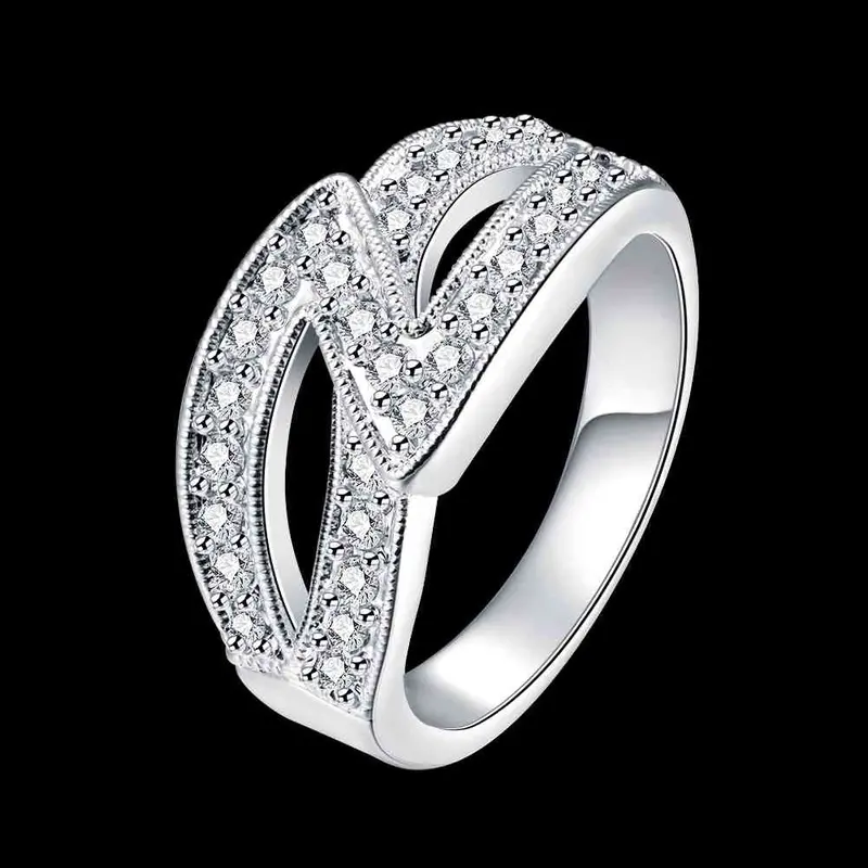 Trendy Silver Plated Wedding Rings 8 Characters Insets Ring Men Joyas 725 2