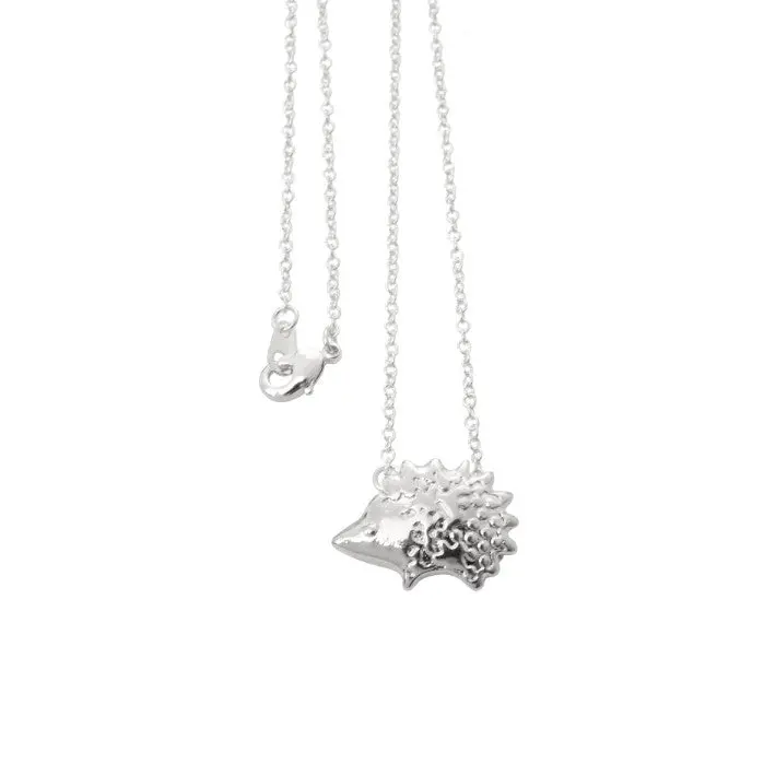 Trendy Simple Animal Silver Hedgehog Pendant Necklace 10Pcs-N148 1