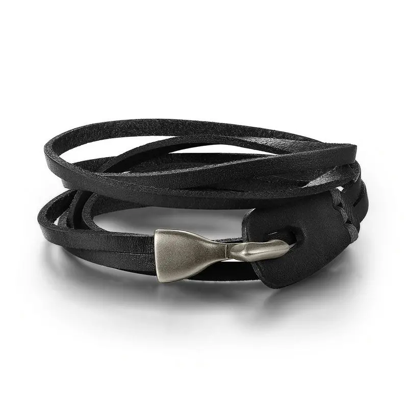 Trendy Unisex Leather Bracelet Braided Rope Chain Adjustable Black Brown Bracelets For Men 0289 1