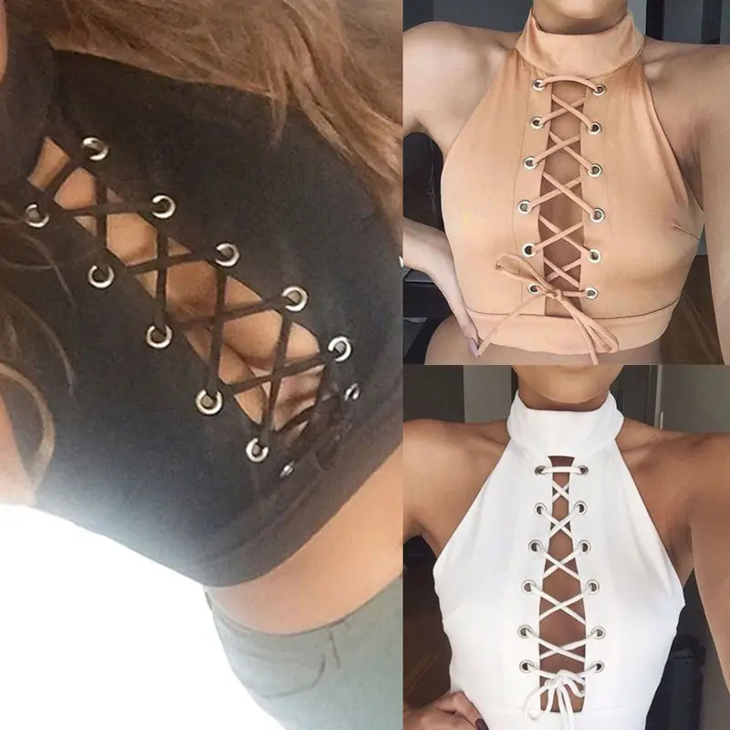 Trendy Women Tops Women Cross Strap Blouse Sexy Crop Tops Style Tank Woman Camisole Bandage Beach Tees 9