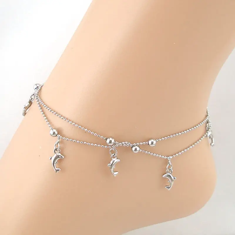 Trendy Women's Anklets Cute Dolphin Fish Women Chain Anklet Bracelet Sandal Beach Foot Jewelry 1