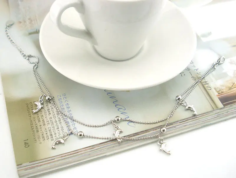 Trendy Women's Anklets Cute Dolphin Fish Women Chain Anklet Bracelet Sandal Beach Foot Jewelry 2